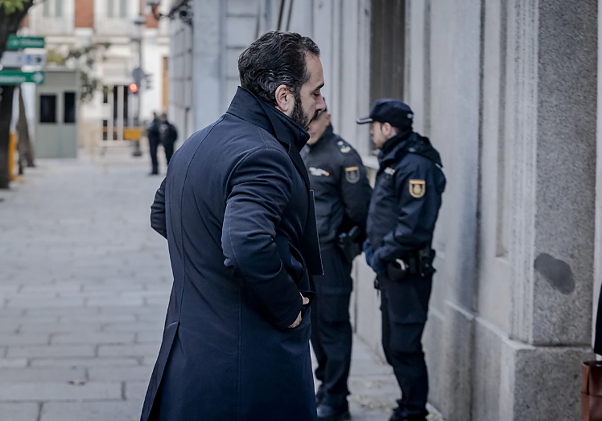 Víctor de Aldama, a su entrada este lunes en el Tribunal Supremo