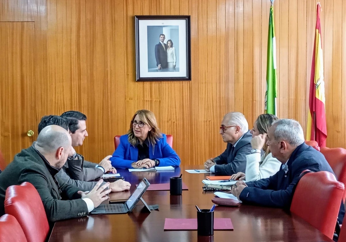 Reunión en la Subdelegación del Gobierno en Córdoba, con la presencia del alcalde y la subdelegada