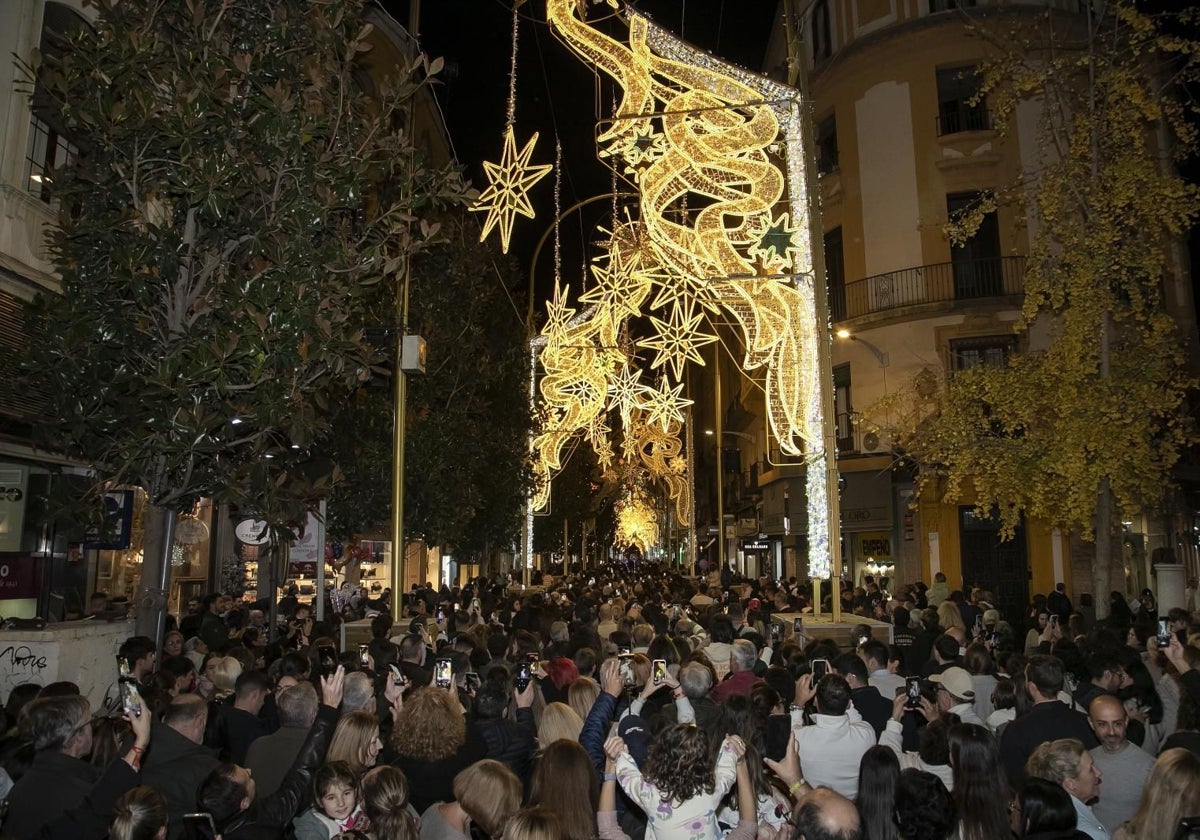 Luces de Navidad en la capital cordobesa en una imagen de archivo