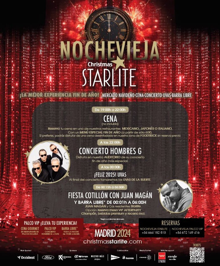 STARLITE Christmas: primera Nochevieja por todo lo alto en Madrid, con Hombres G y el &#039;after party&#039; de Juan Magán