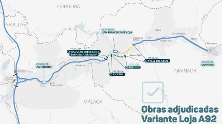 Transportes adjudica por 148 millones de euros la construcción de un nuevo tramo de la Variante de Loja