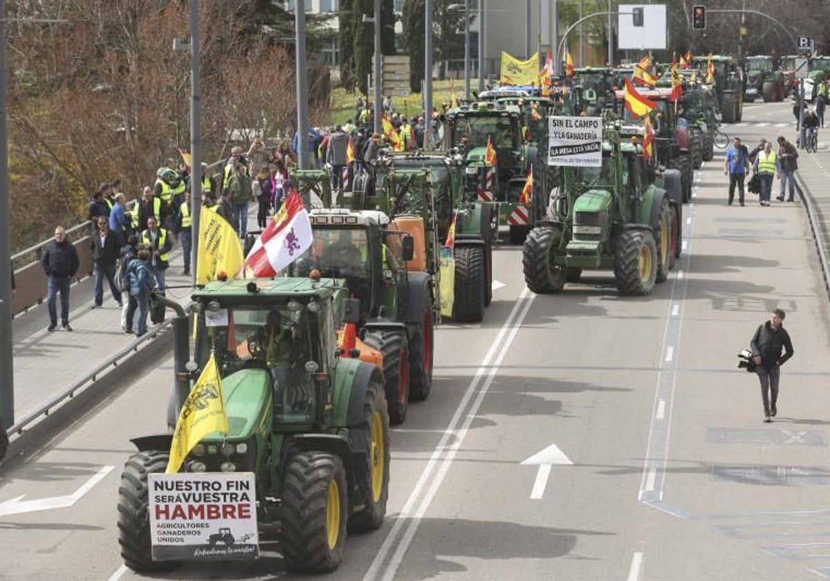 Tractorada en Valladolid en marzo de 2024