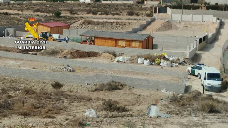 Vista aérea de las parcelas y las obras