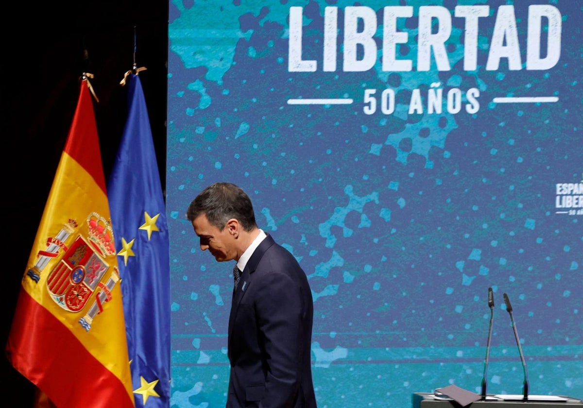 El presidente del Gobierno durante el acto de presentación de 'España en libertad'