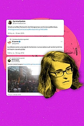 Carmina Gustrán, en el acto de ayer en el que también intervino Sánchez