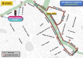 Calles cortadas y líneas de la EMT desviadas en Valencia el domingo 12 de enero por la 10K Ibercaja