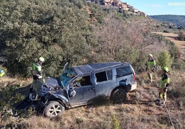 Muere un octogenario al despeñarse su vehículo desde una altura de 30 metros en Salinas de Hoz