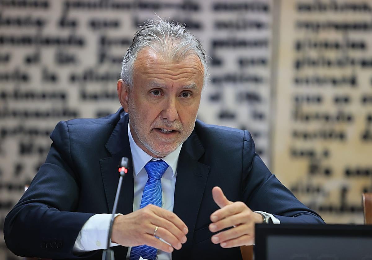 El ministro de Política Territorial y Memoria Democrática, Ángel Víctor Torres, en la comisión del caso Koldo