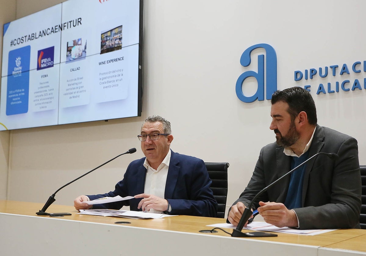 El presidente de la Diputación de Alicante, Toni Pérez, y el director del Patronato Costa Blanca, José Mancebo