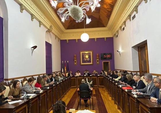 Imagen del primer pleno extraordinario con Julio Millán como alcalde