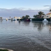 Urbanización en Vera Playa anegada por el temporal