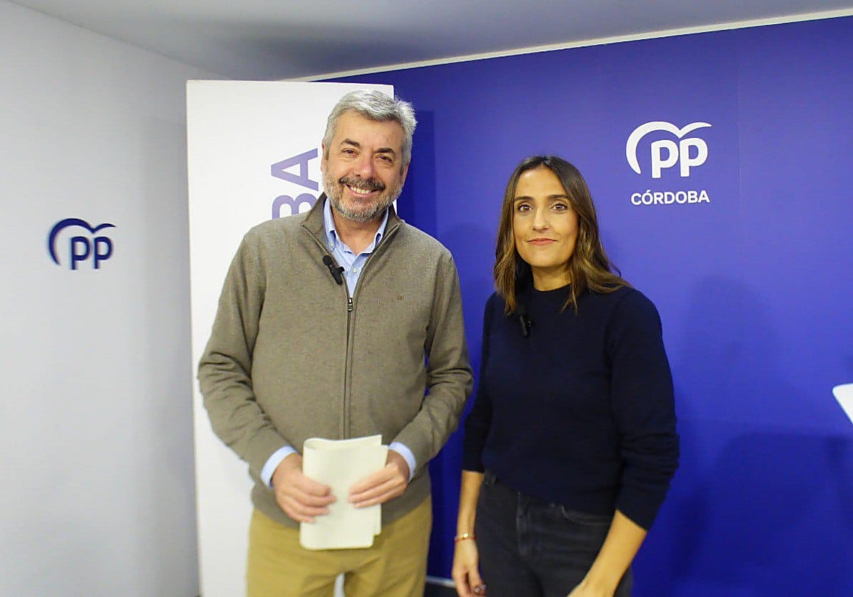 Miguel Ángel Torrico y Beatriz Jurado, este jueves en la sede del PP