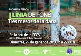 'Línia de Fons' sale a la calle para rendir homenaje al mundo del fútbol afectado por la dana