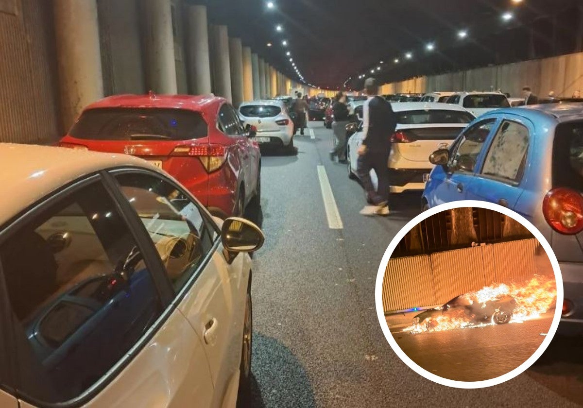 Situación de los túneles de la M-40 tras el incendio de un coche esta mañana