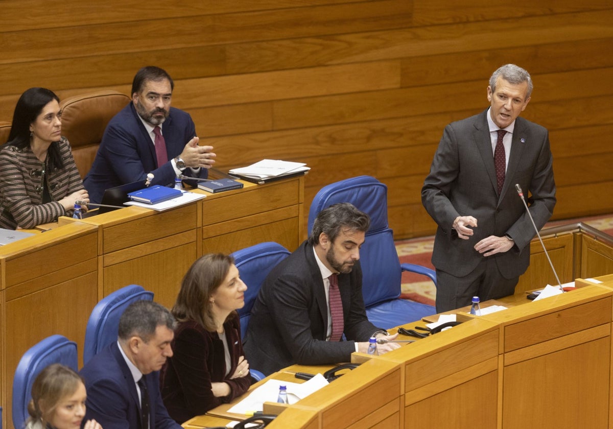 Alfonso Rueda en la sesión de control de este miércoles