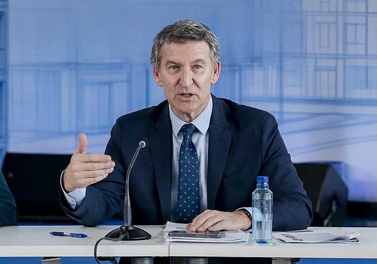 Alberto Núñez Feijóo durante la presentación de su plan de vivienda, hace unos días