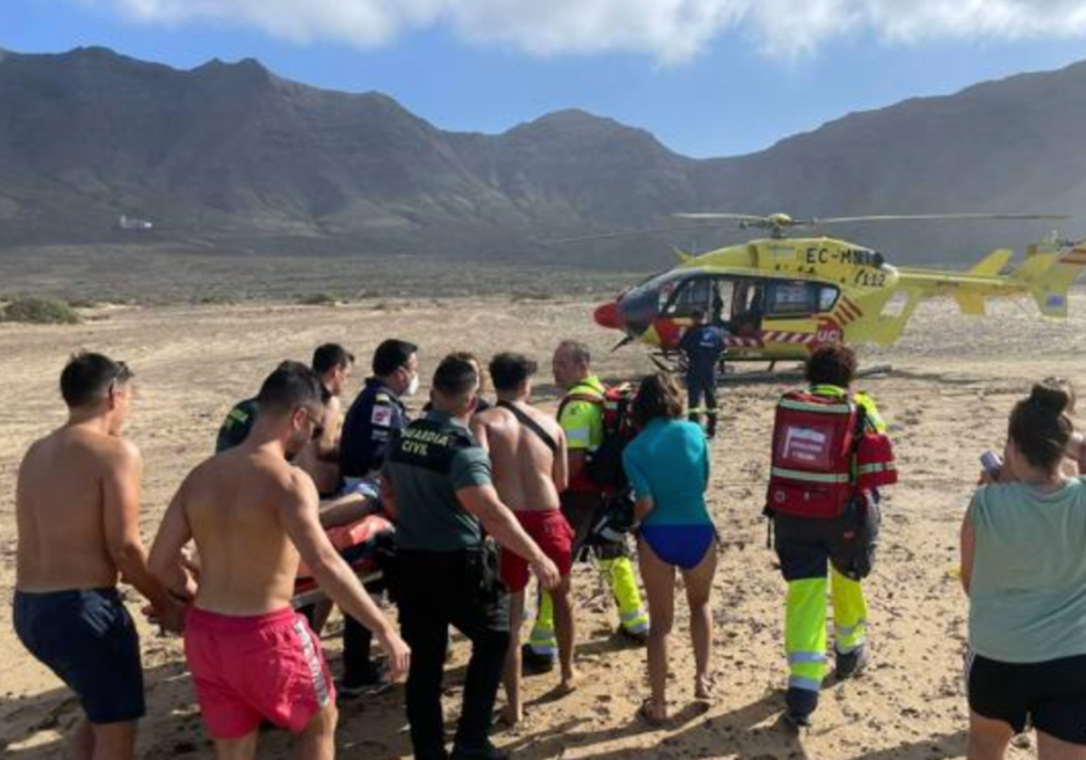 Rescate de una bañista en Cofete, Fuerteventura