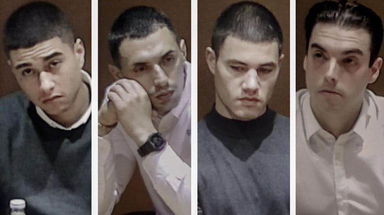 Kaio Amaral Silva, Diego Montaña, Alejandro Freire 'Llumba' and Alejandro Míguez, at different times of the trial