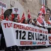 Personal del 112 protesta en Valencia contra su «enorme precariedad»: en manos privadas y con convenio de contact center