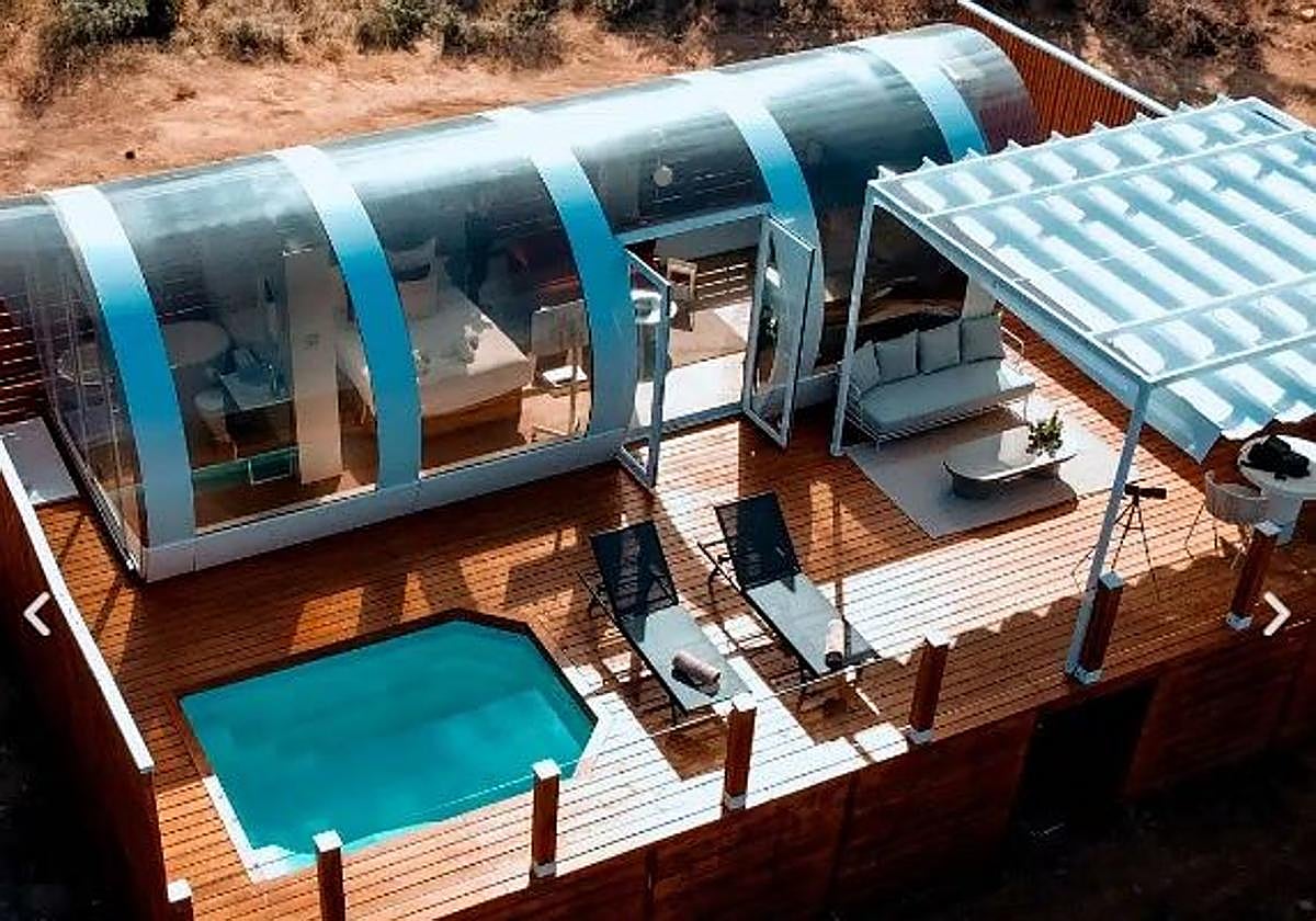 Una de las habitaciones tubo de La Dehesa Experience