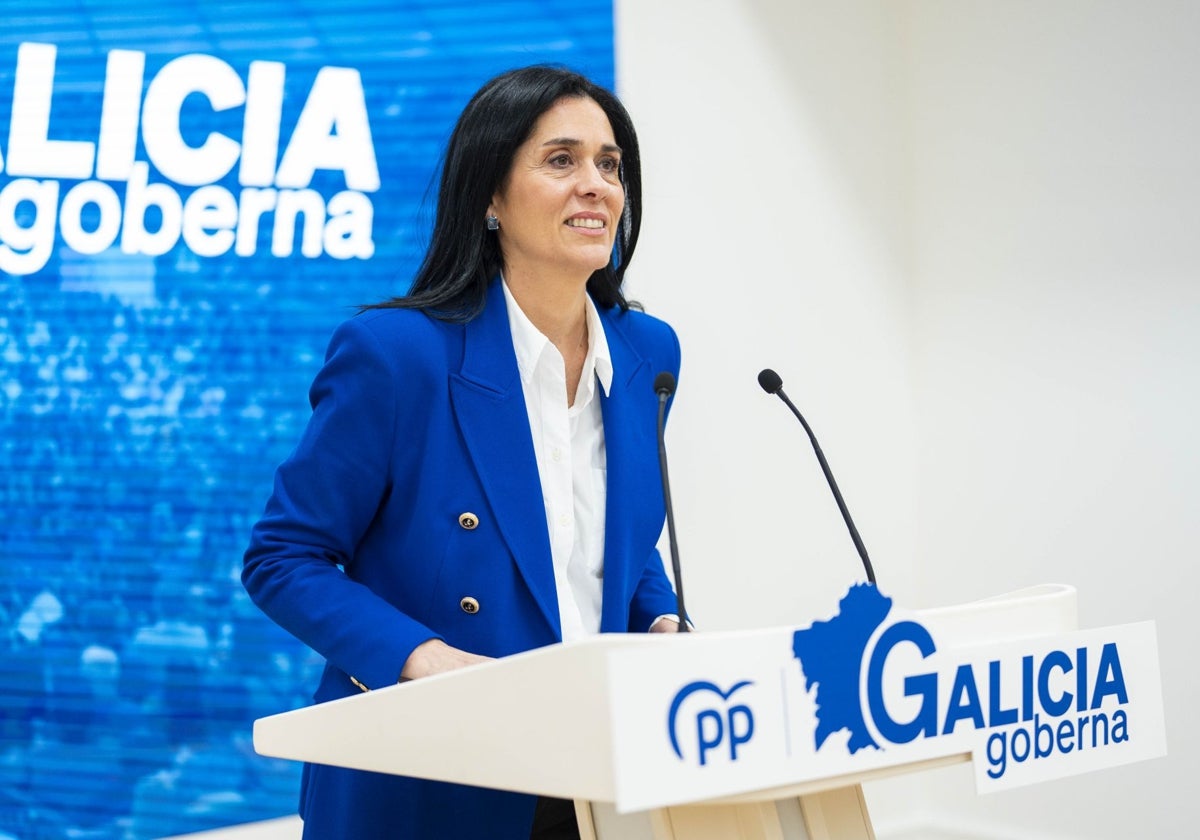 La secretaria general del PPdeG, Paula Prado, en rueda de prensa