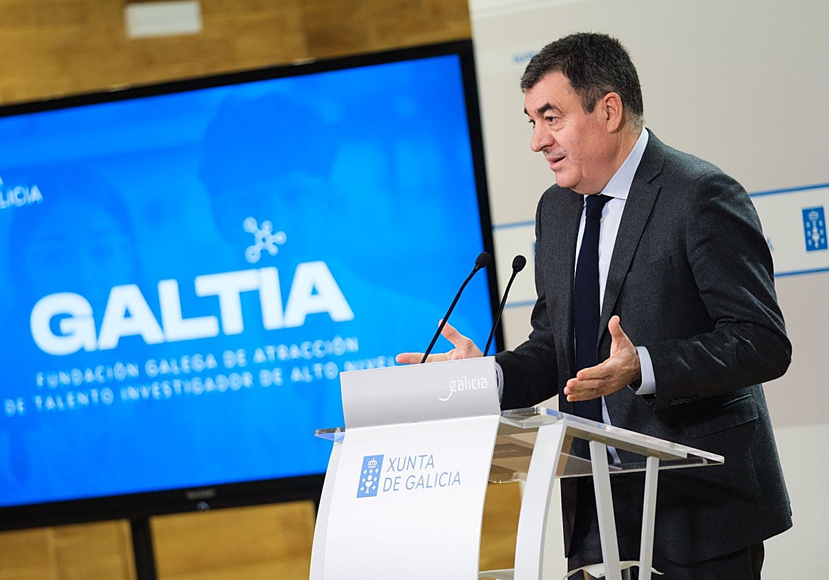 Román Rodríguez en la presentación de Galtia este lunes en la Xunta