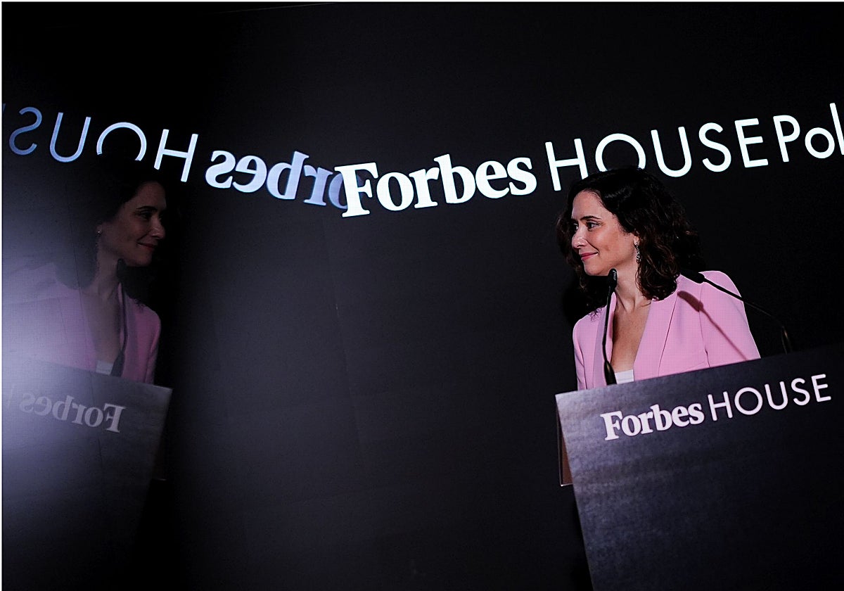 Isabel Díaz Ayuso, en el club Forbes House