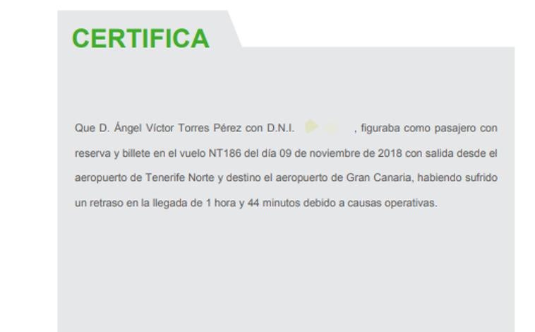 Imagen - Ángel Víctor Torres muestra unos certificados de vuelo para refutar a Aldama y le acusa de mentir por «fines políticos»