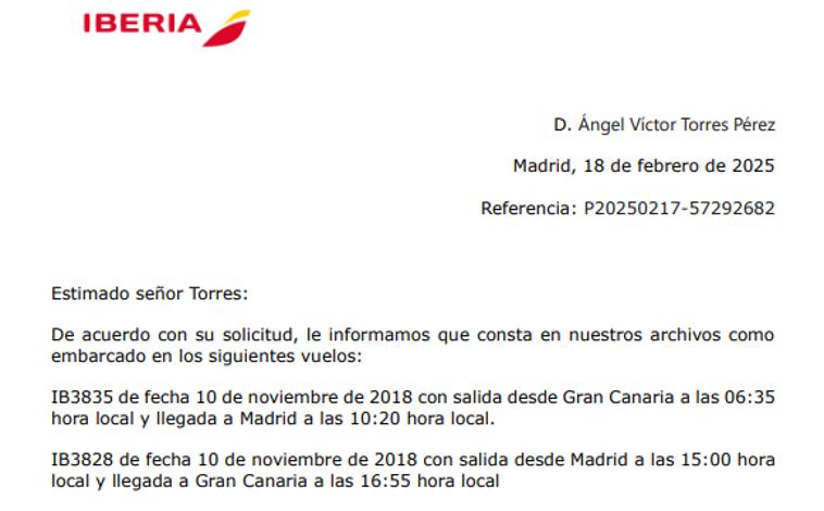 Imagen - Ángel Víctor Torres muestra unos certificados de vuelo para refutar a Aldama y le acusa de mentir por «fines políticos»