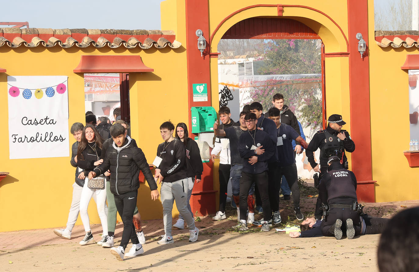 El simulacro de explosión en el recinto ferial de Córdoba, en imágenes