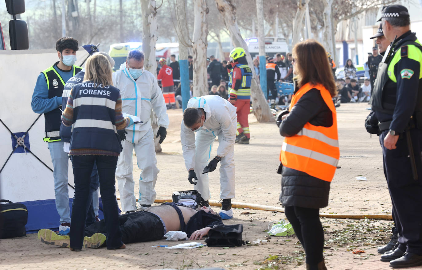 El simulacro de explosión en el recinto ferial de Córdoba, en imágenes