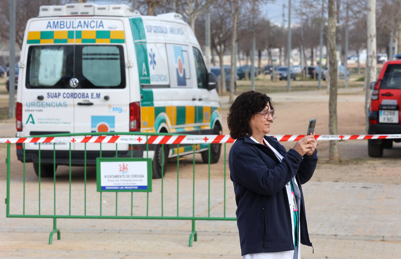 El simulacro de explosión en el recinto ferial de Córdoba, en imágenes