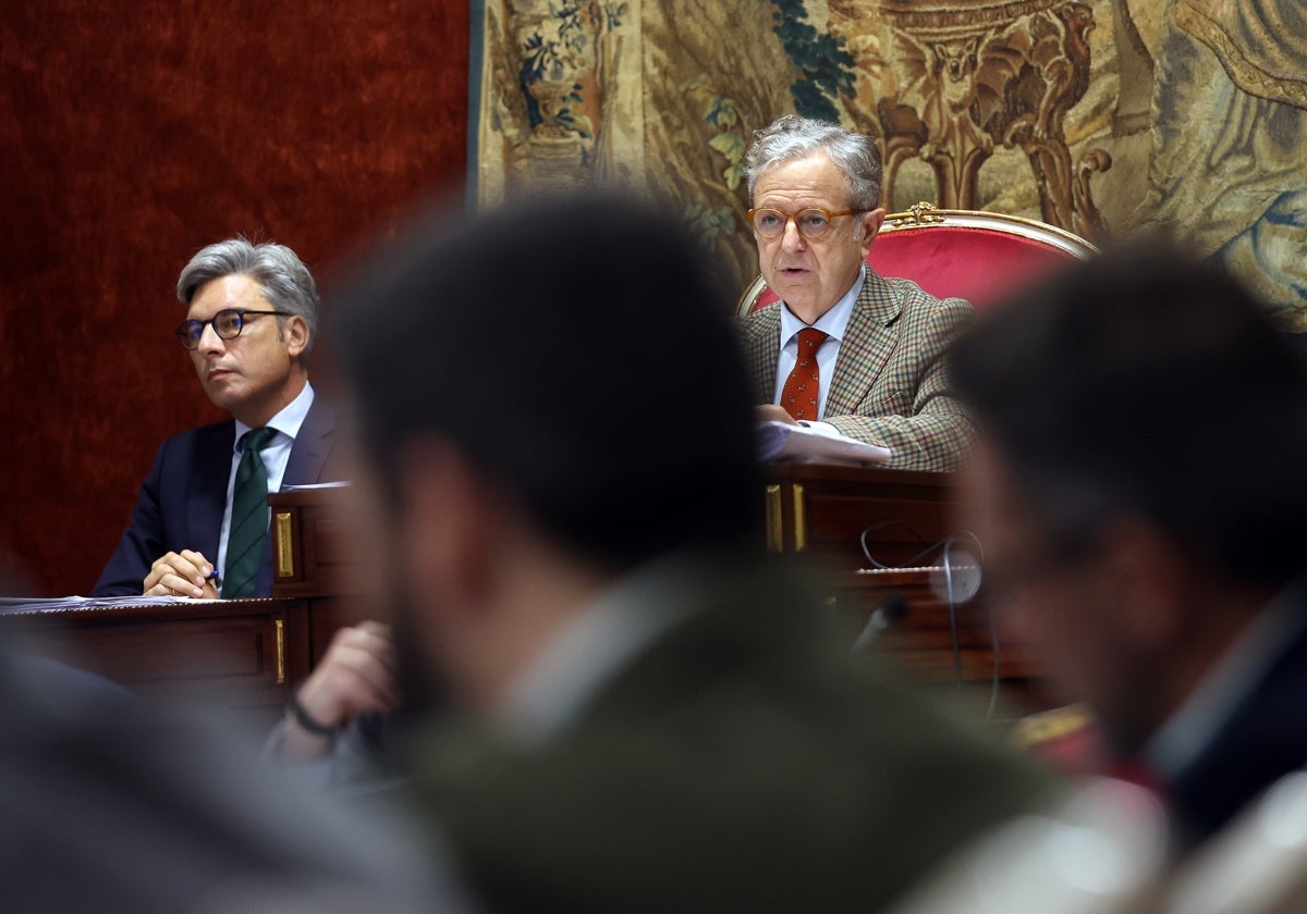 El presidente de la Institución provincial, Salvador Fuentes, en el Pleno de esta semana