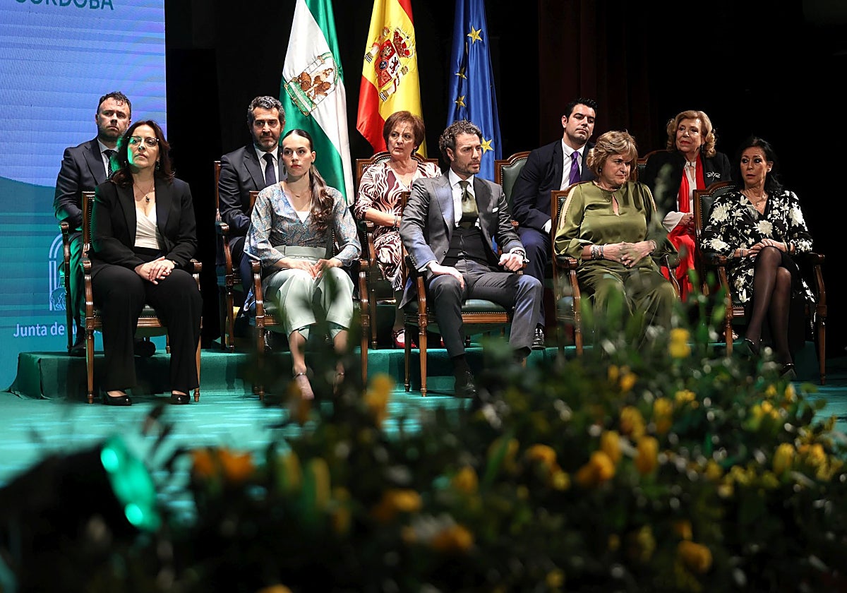 Los premiados, durante la ceremonia