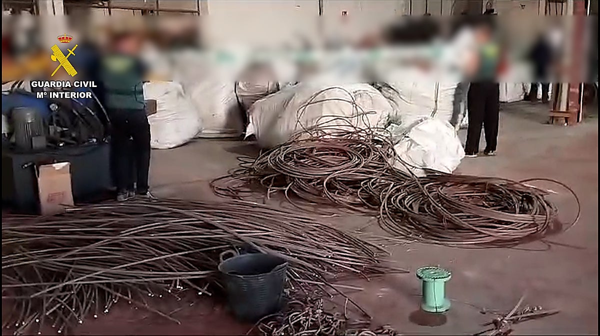Cobre intervenido en la operación de la Guardia Civil en Valencia