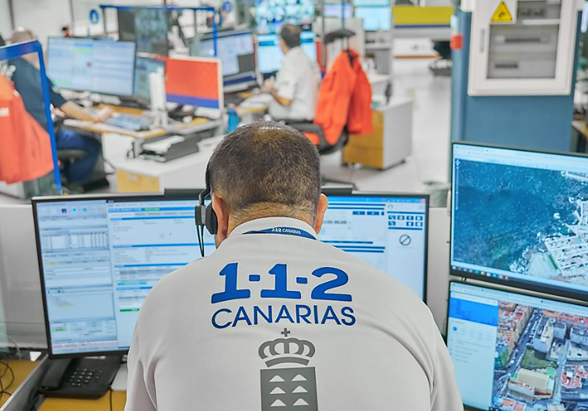 Sala operativa del 112 en foto de archivo