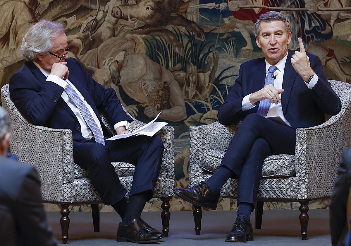 Alberto Núñez Feijóo, durante su intervención 'Nuevos retos, nuevas respuestas'