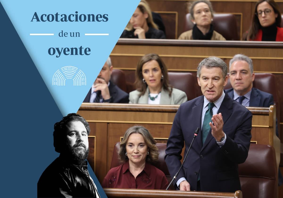 El líder del PP, Alberto Núñez Feijóo, este miércoles en el Congreso