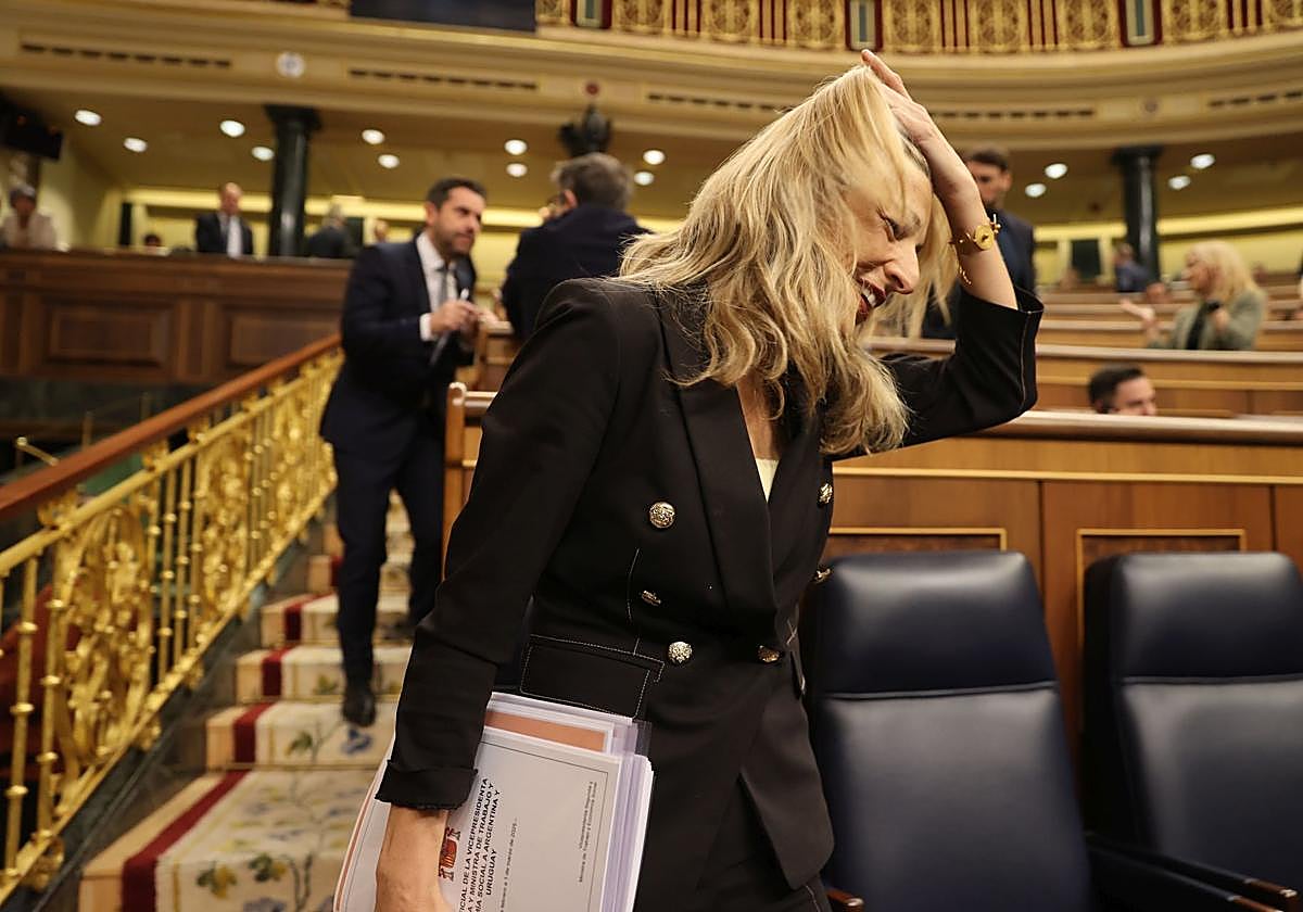 La vicepresidenta segunda del Gobierno, Yolanda Díaz, en el Congreso este miércoles