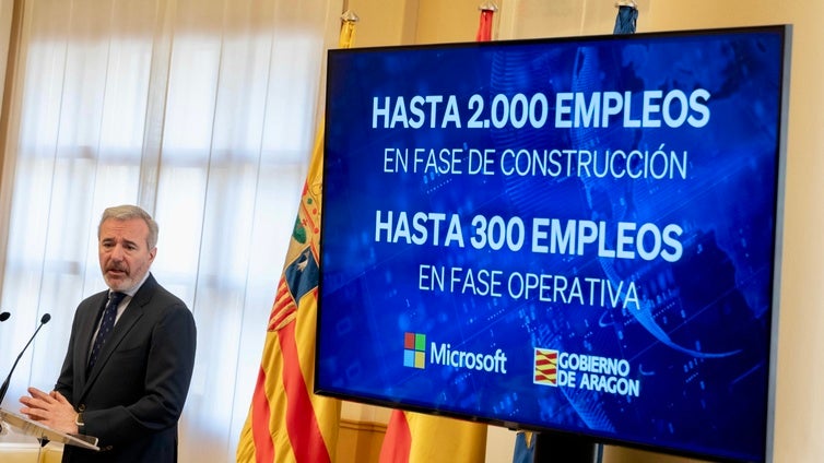 Otros 2.800 millones de euros de Microsoft en Aragón: la inversión potencial se eleva a 10.000 millones en cuatro centros de datos