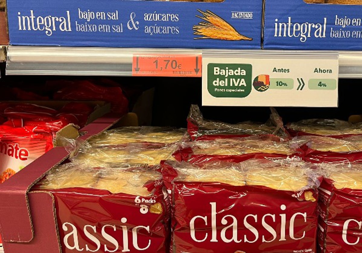 Imagen de los panes rebajados de precio en los supermercados de Mercadona
