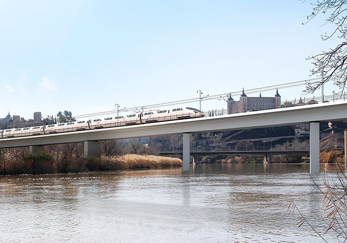 Puente de casi 15 metros sobre el río a la altura de la noria de Safont