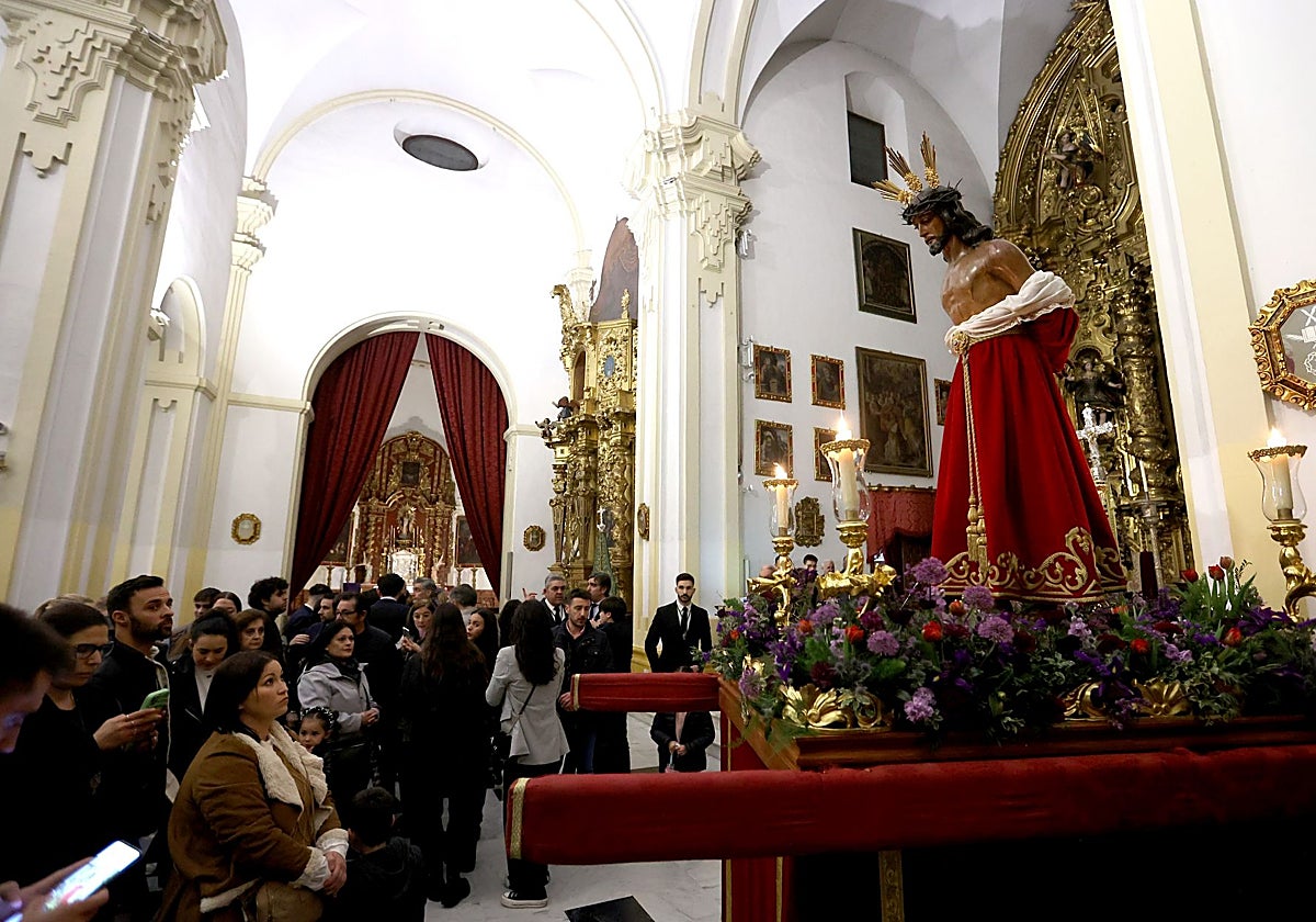 Nuestro Padre Jesús de las Penas, el miércoles por la noche, en el rezo del vía crucis en San Andrés