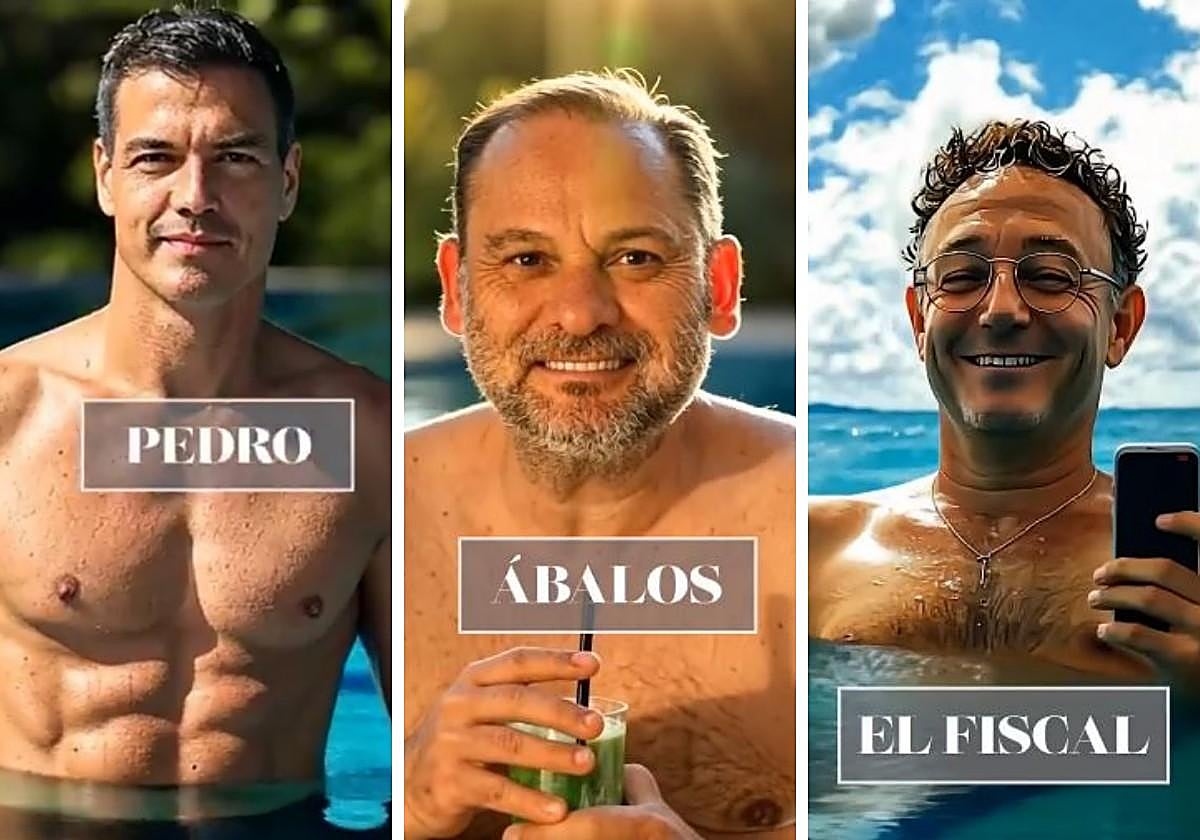 Sánchez, Ábalos y García Ortiz, en el vídeo del PP.