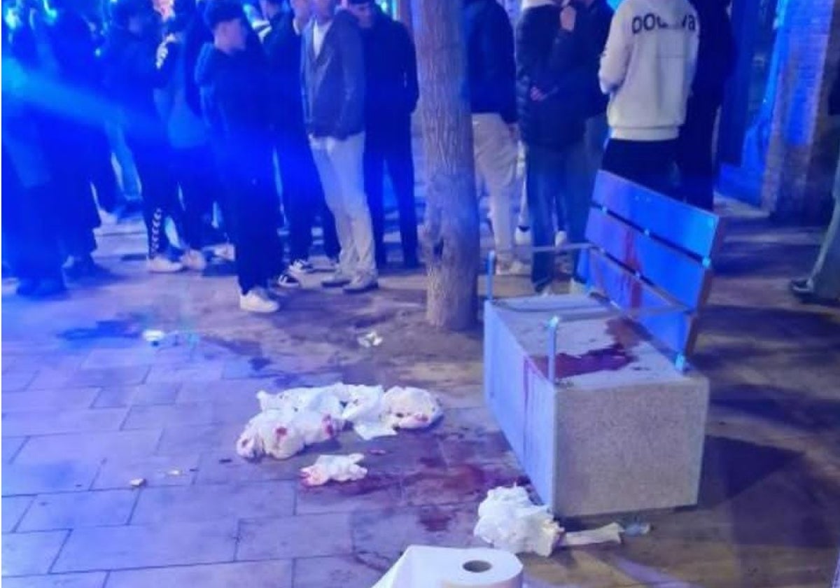 Lugar de la reyerta donde un hombre fue apuñalado en Villena (Ailcante) de madrugada