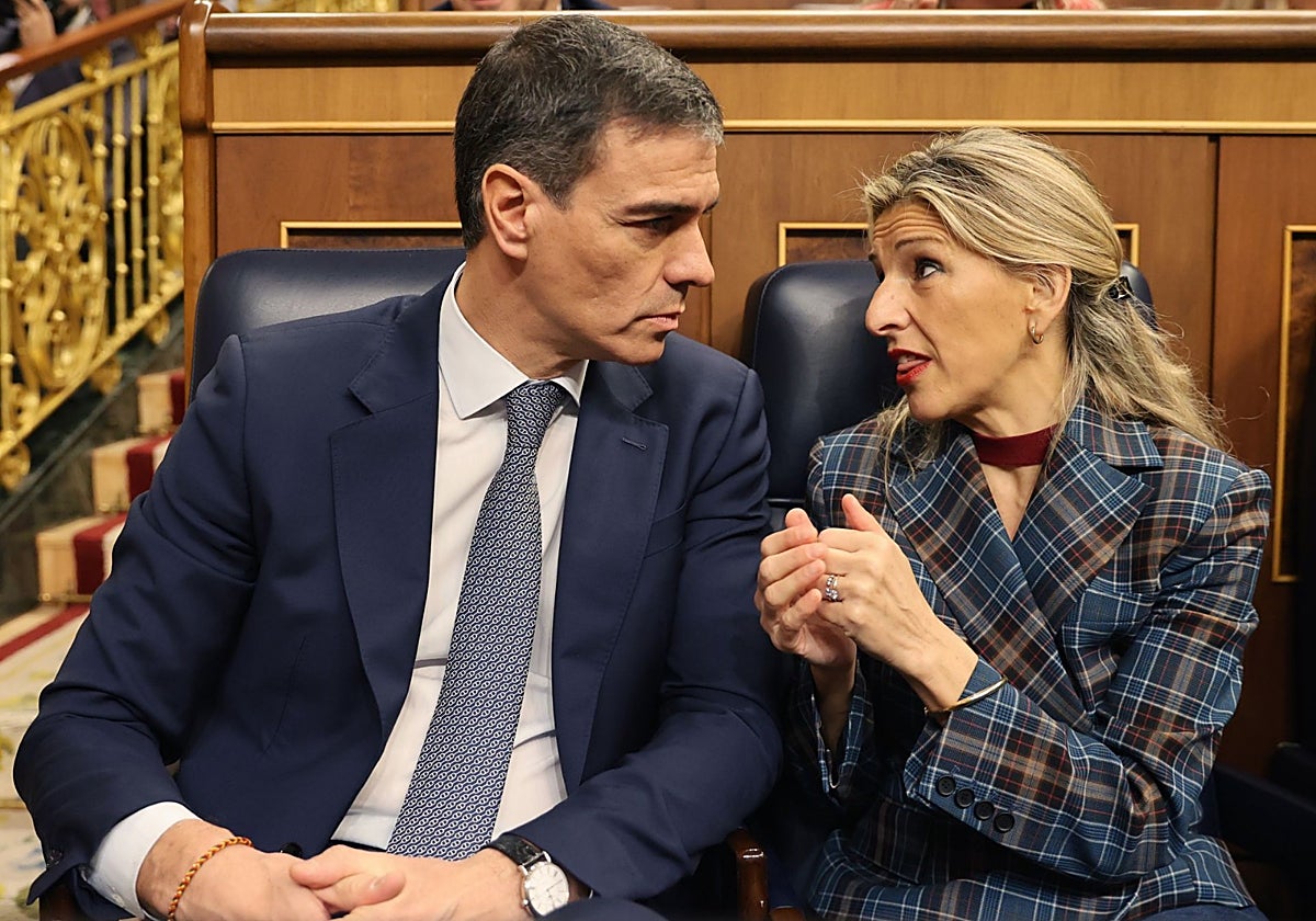 Sánchez recibe a Yolanda Díaz para discutir la subida del gasto en defensa primero en el seno del Gobierno