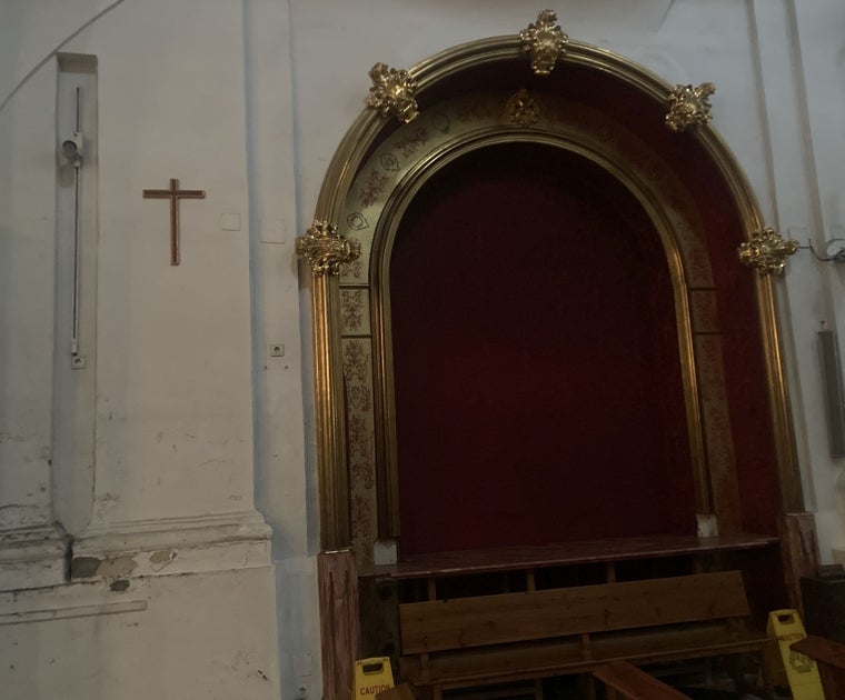 Estado del altar del Cristo de la Providencia