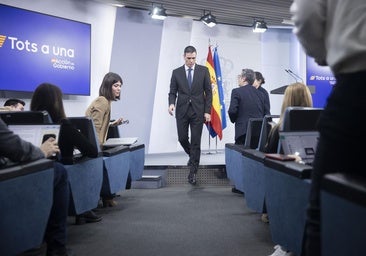 Pedro Sánchez, en la rueda de prensa de este jueves junto a Félix Bolaños