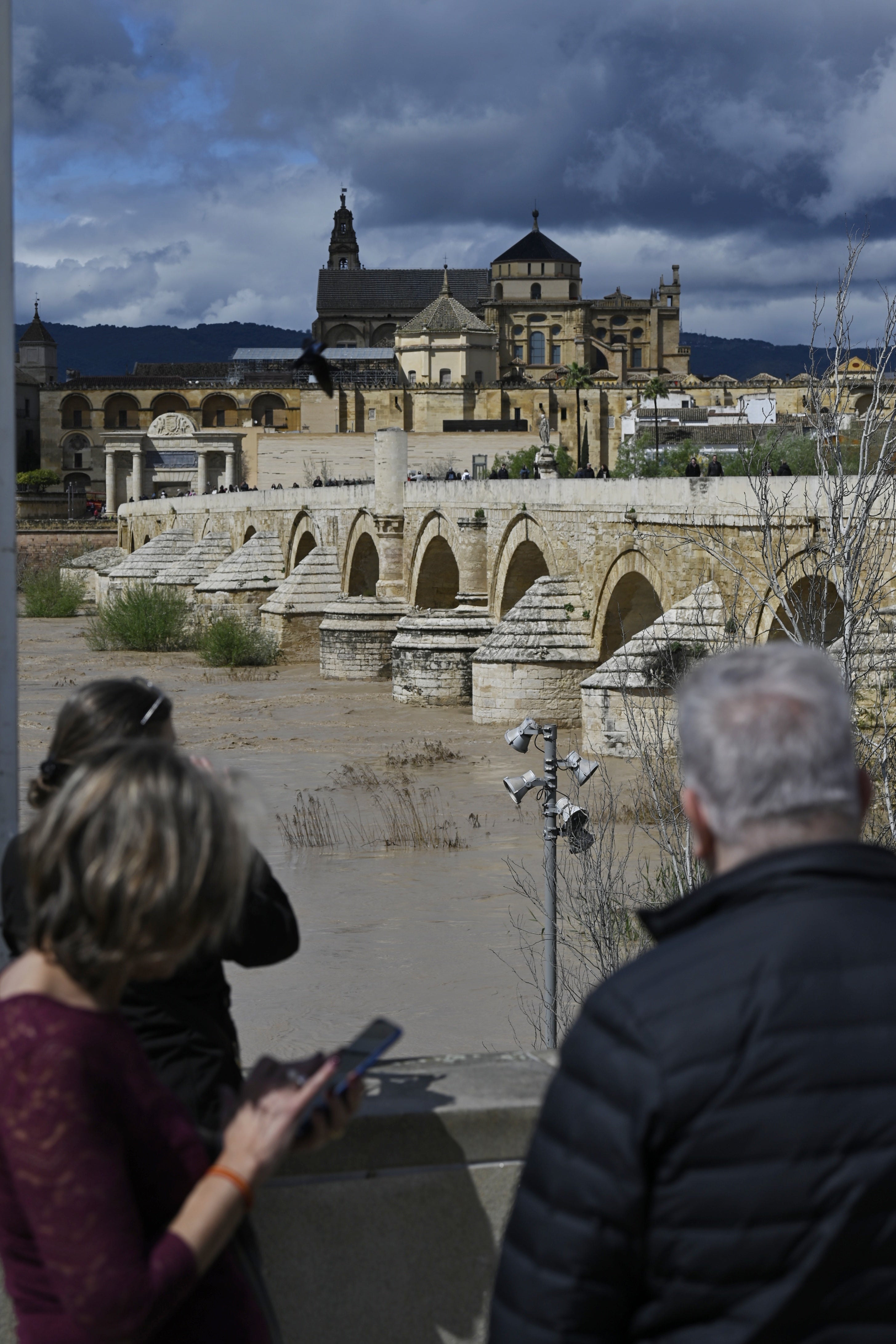 La inquietante crecida del río Guadalquivir a su paso por Córdoba, en imágenes