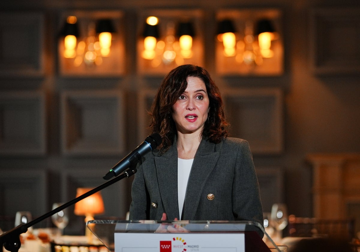 La presidenta de la Comunidad de Madrid, Isabel Díaz Ayuso, en la segunda jornada de su viaje institucional a Londres